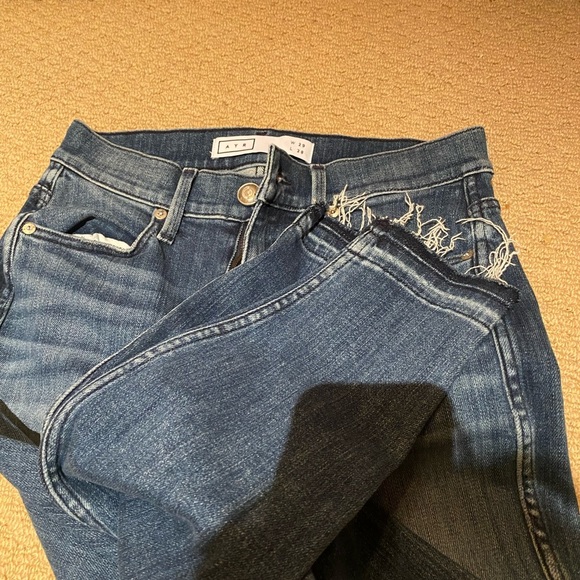 AYR The Riser High Rise Skinny Raw Hem Neon Jupiter Skinny Jeans - Picture 6 of 6